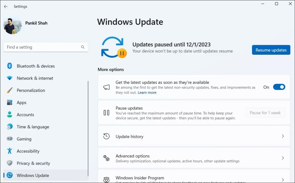 Pause and Resume Updates on Windows