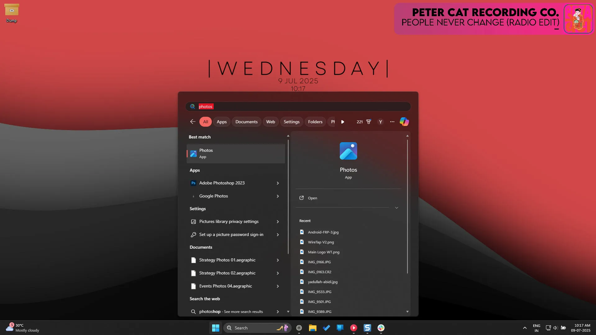 قائمة بحث Windows تعرض نتائج البحث