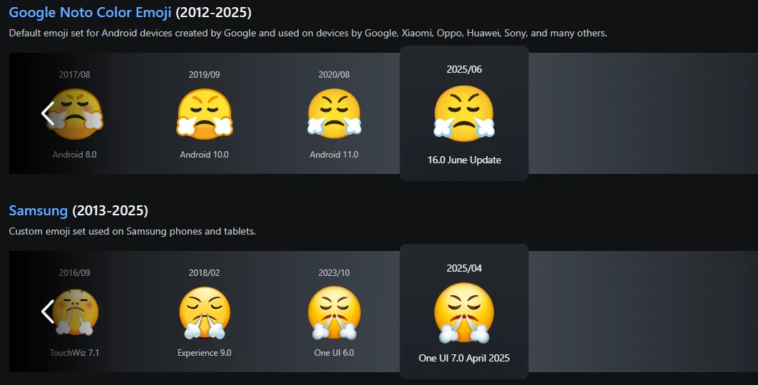 تصميمات أخرى لإيموجي الانتصار