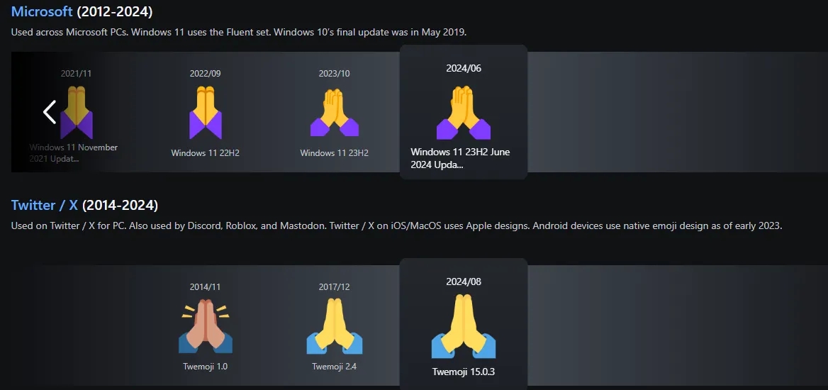 تصميمات أخرى لإيموجي الأيدي المتطابقة