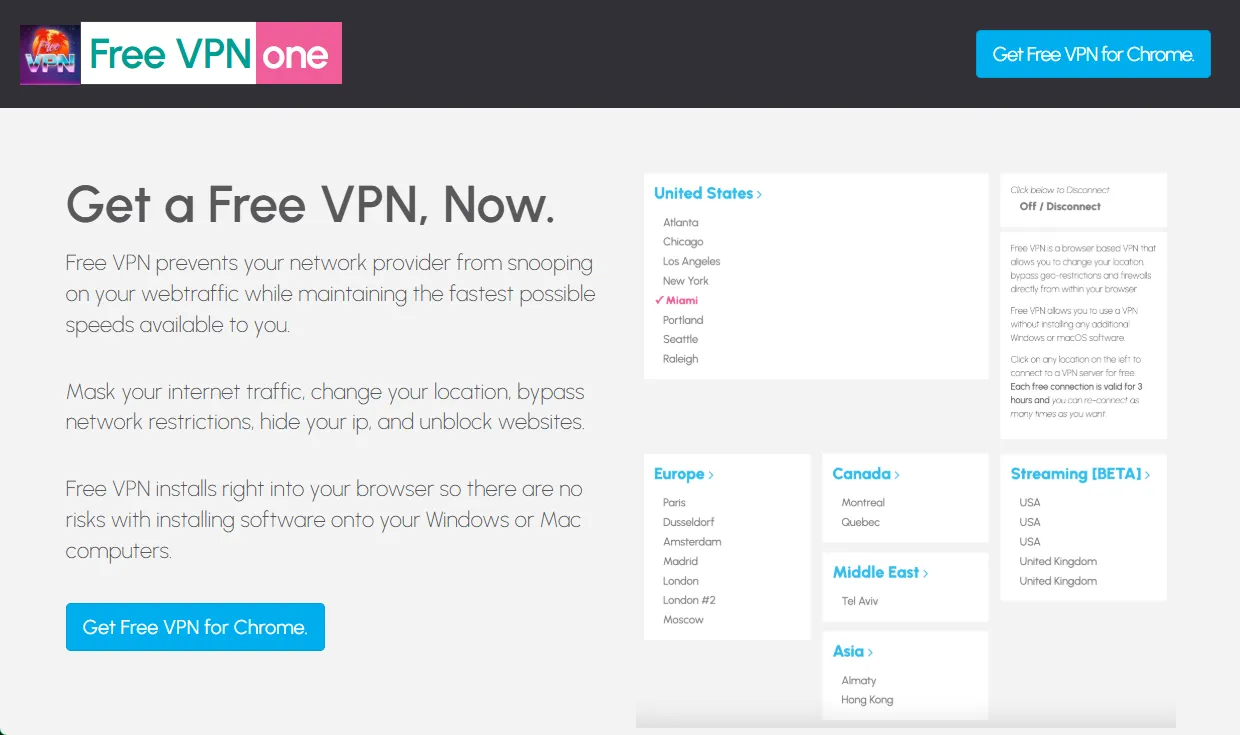 Free VPN One Website