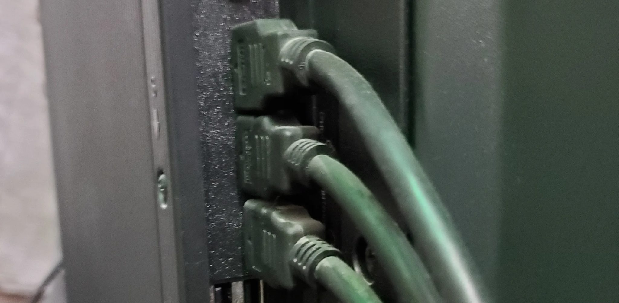 HDMI cables plugged to a SmartTV