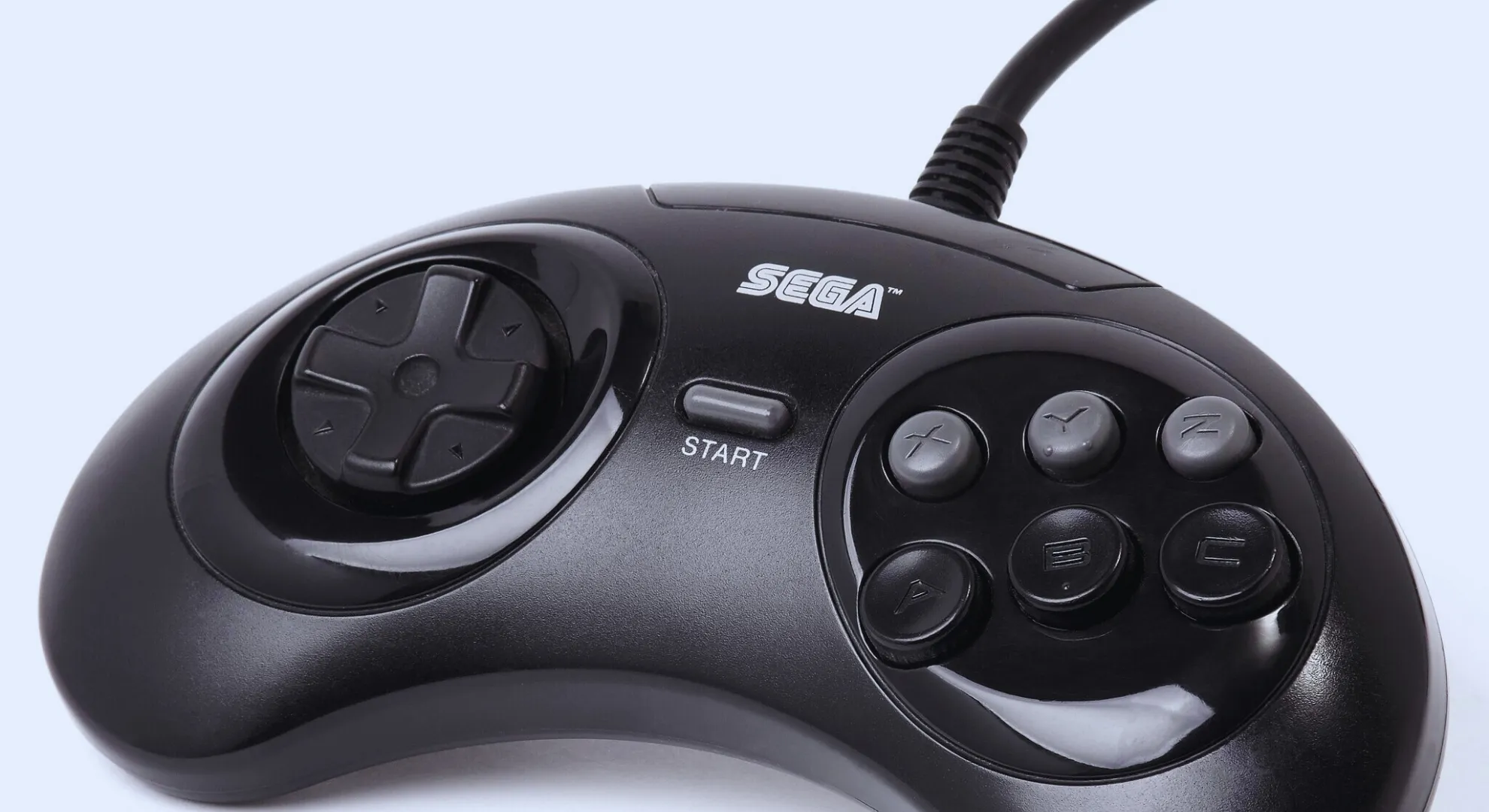 A Sega Genesis 6 button controller.