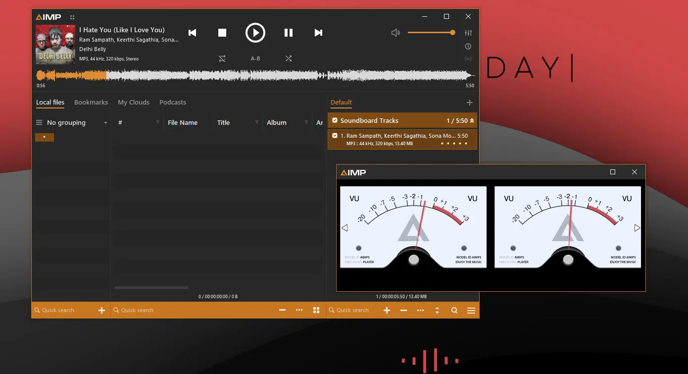 AIMP running on a Windows 11 PC