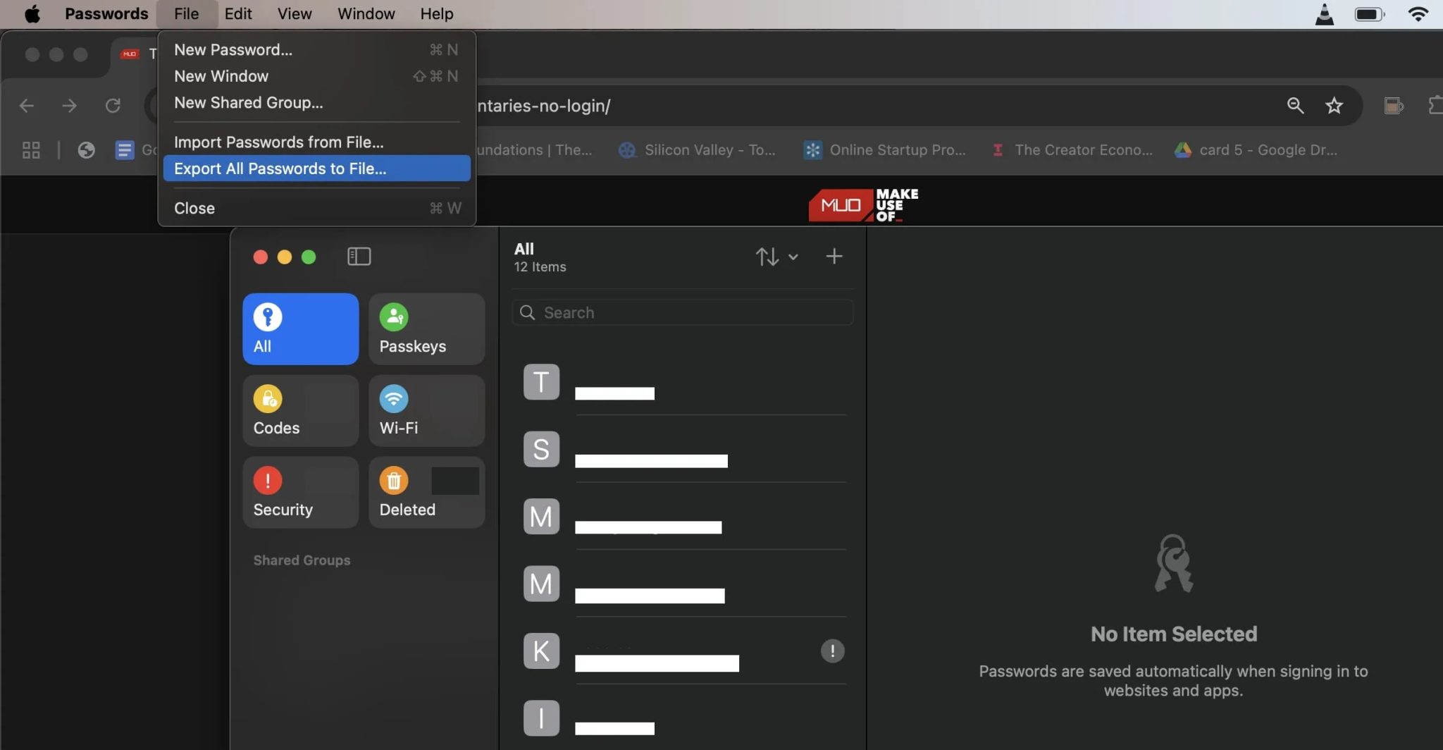 قائمة ملفات كلمات مرور Apple