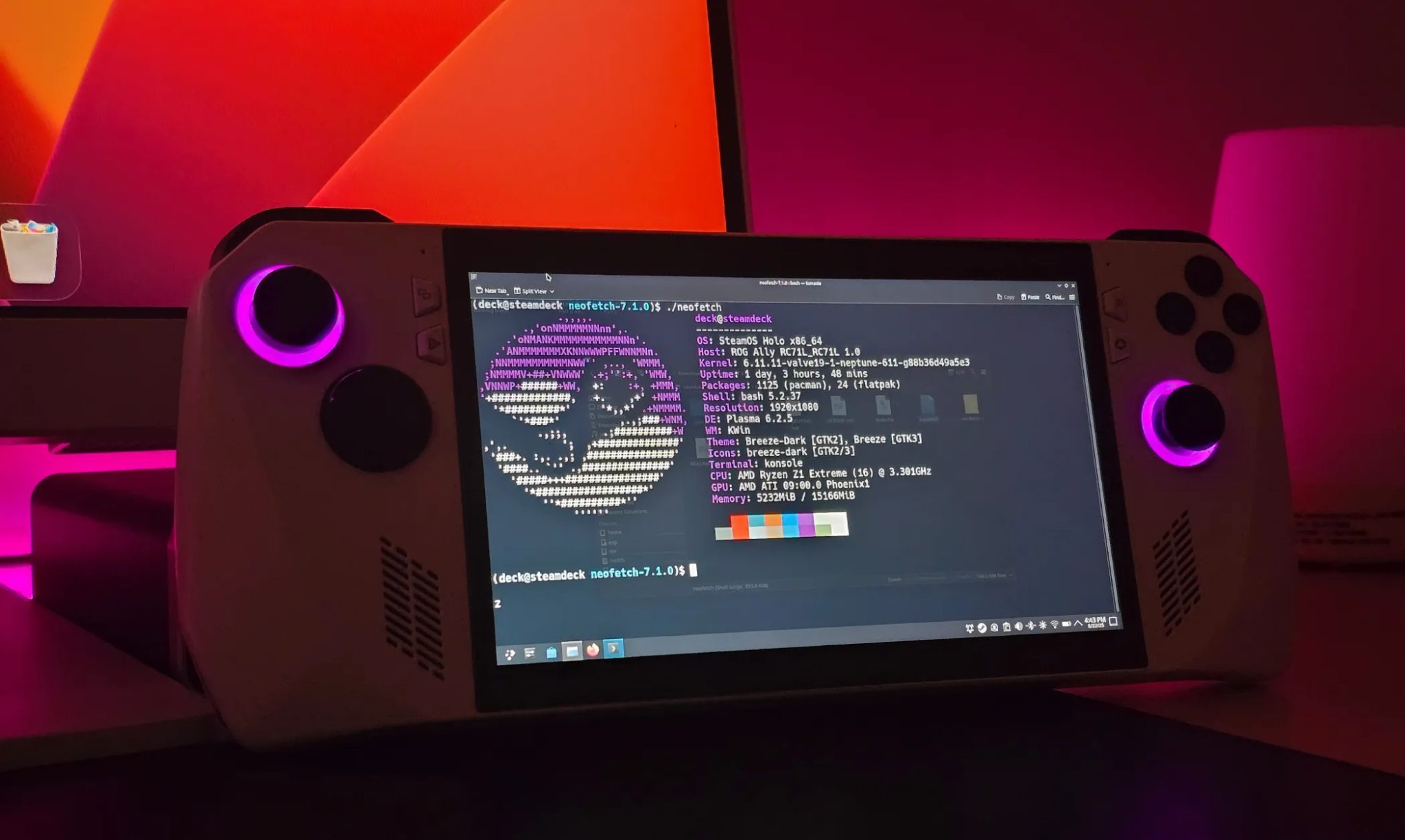 Asus ROG Ally running SteamOS