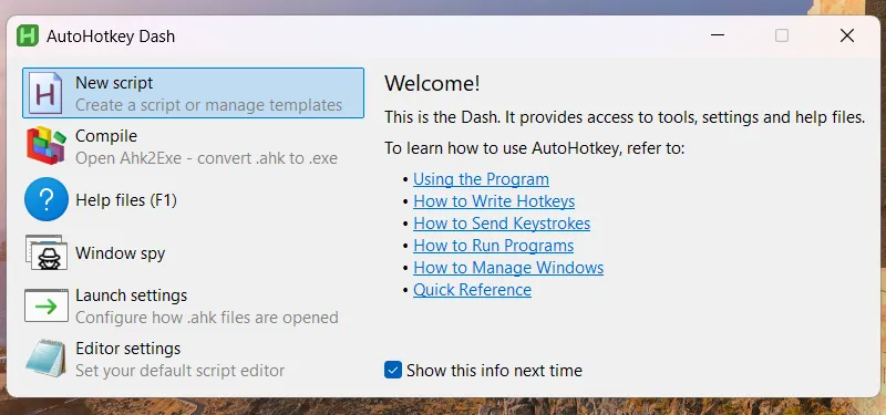 AutoHotkey Windows app