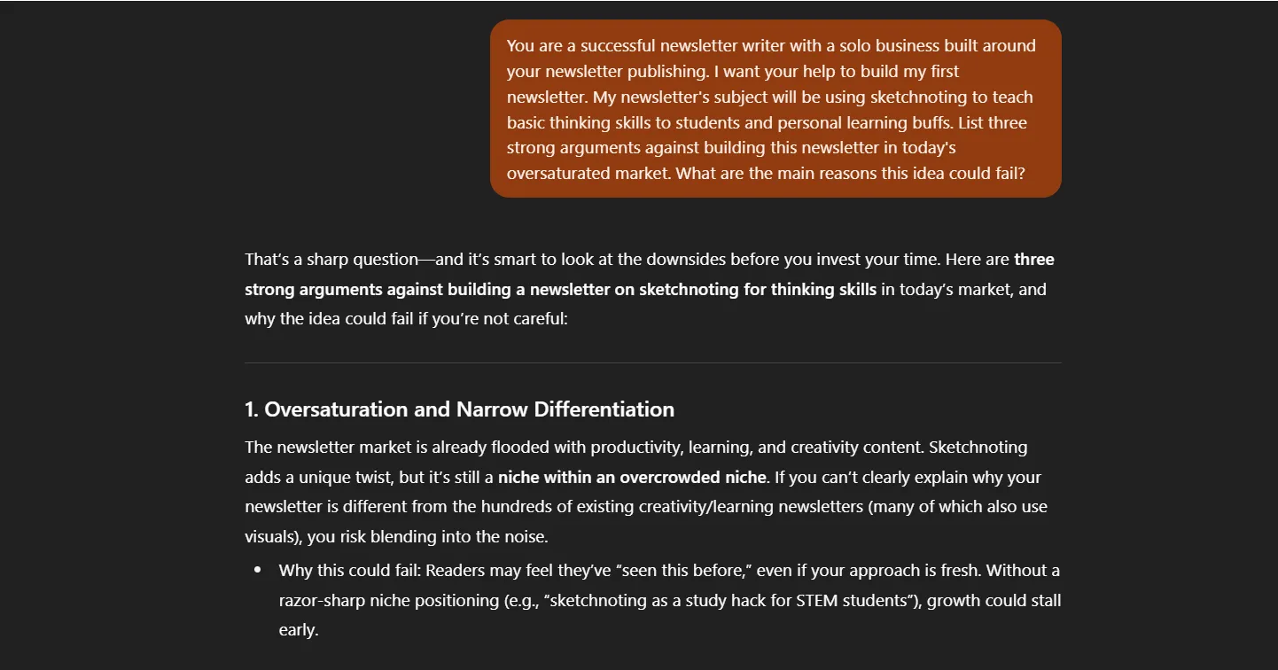 Devil’s Advocate ChatGPT Prompt