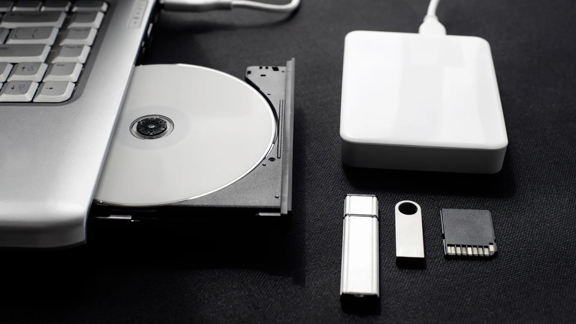 disc drive in laptop with other usb storage devices.