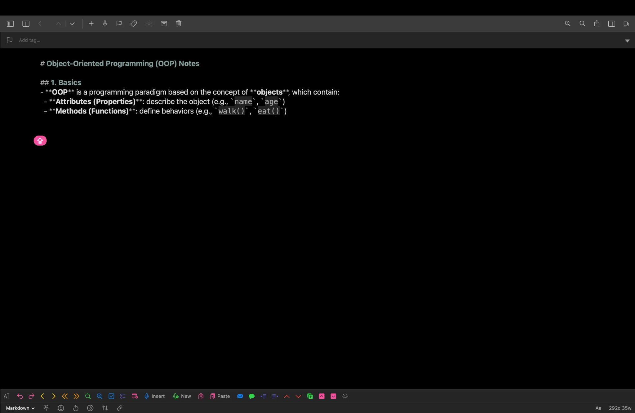 Drafts Minimal Interface