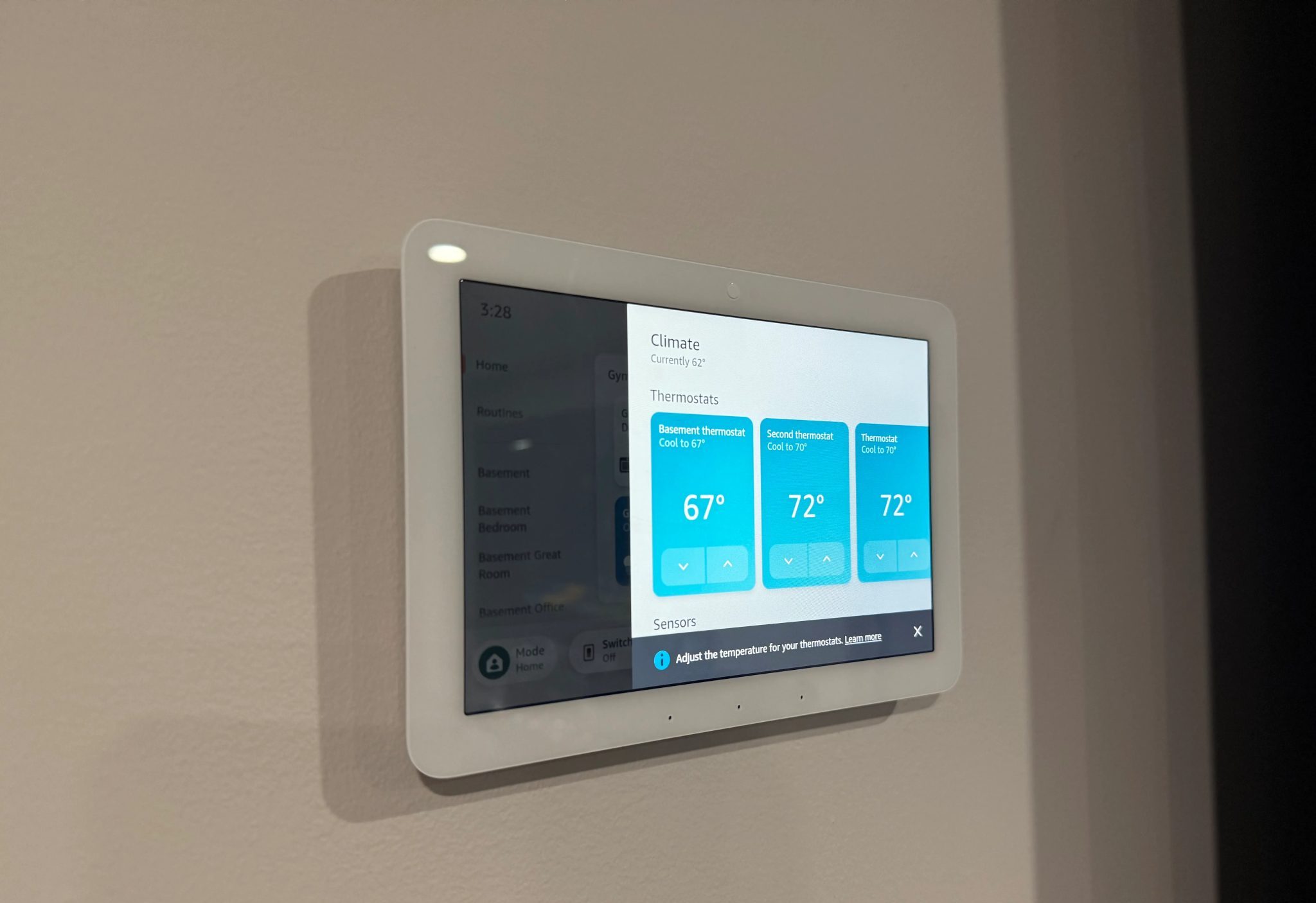 echo hub showing thermostats