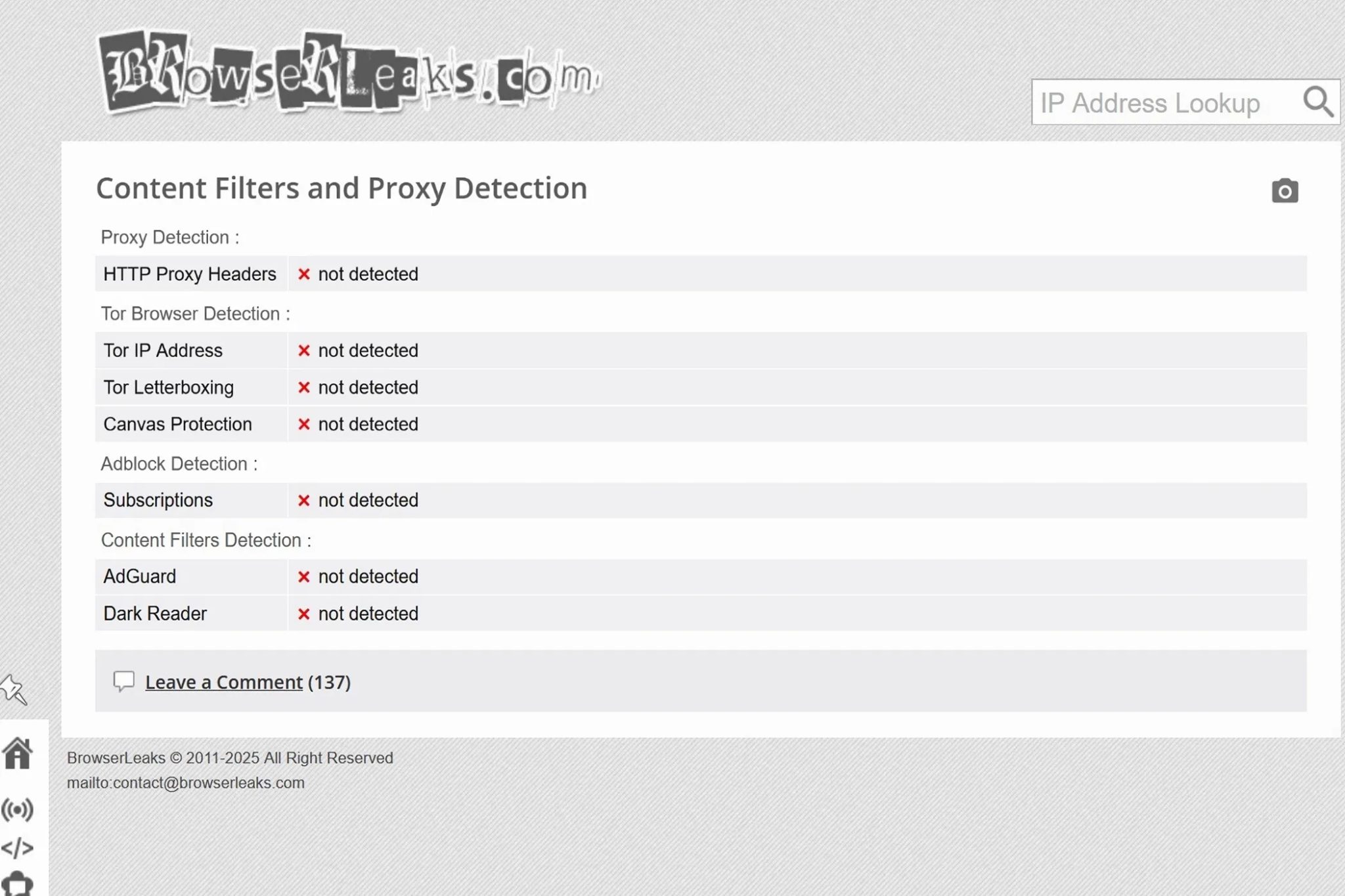 Firefox Browser Leaks Test