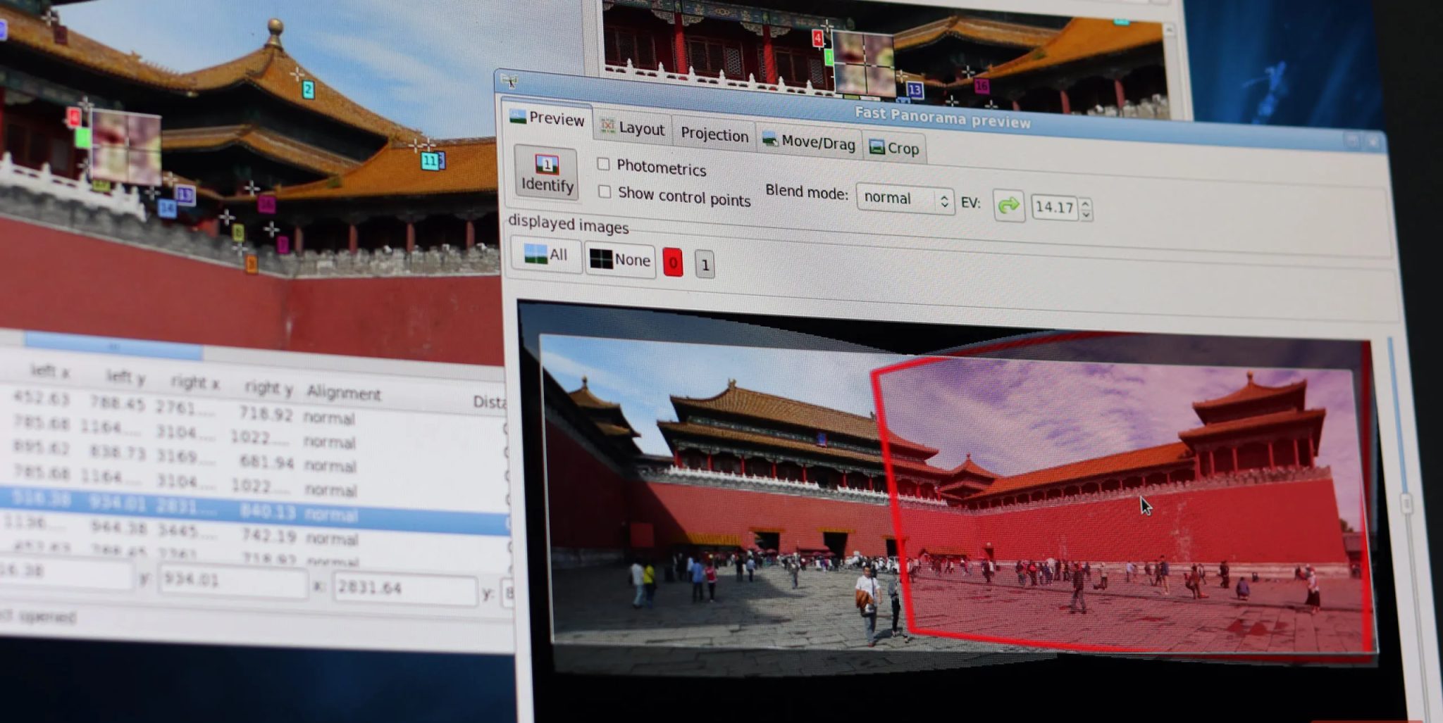 Hugin plugin running on GIMP