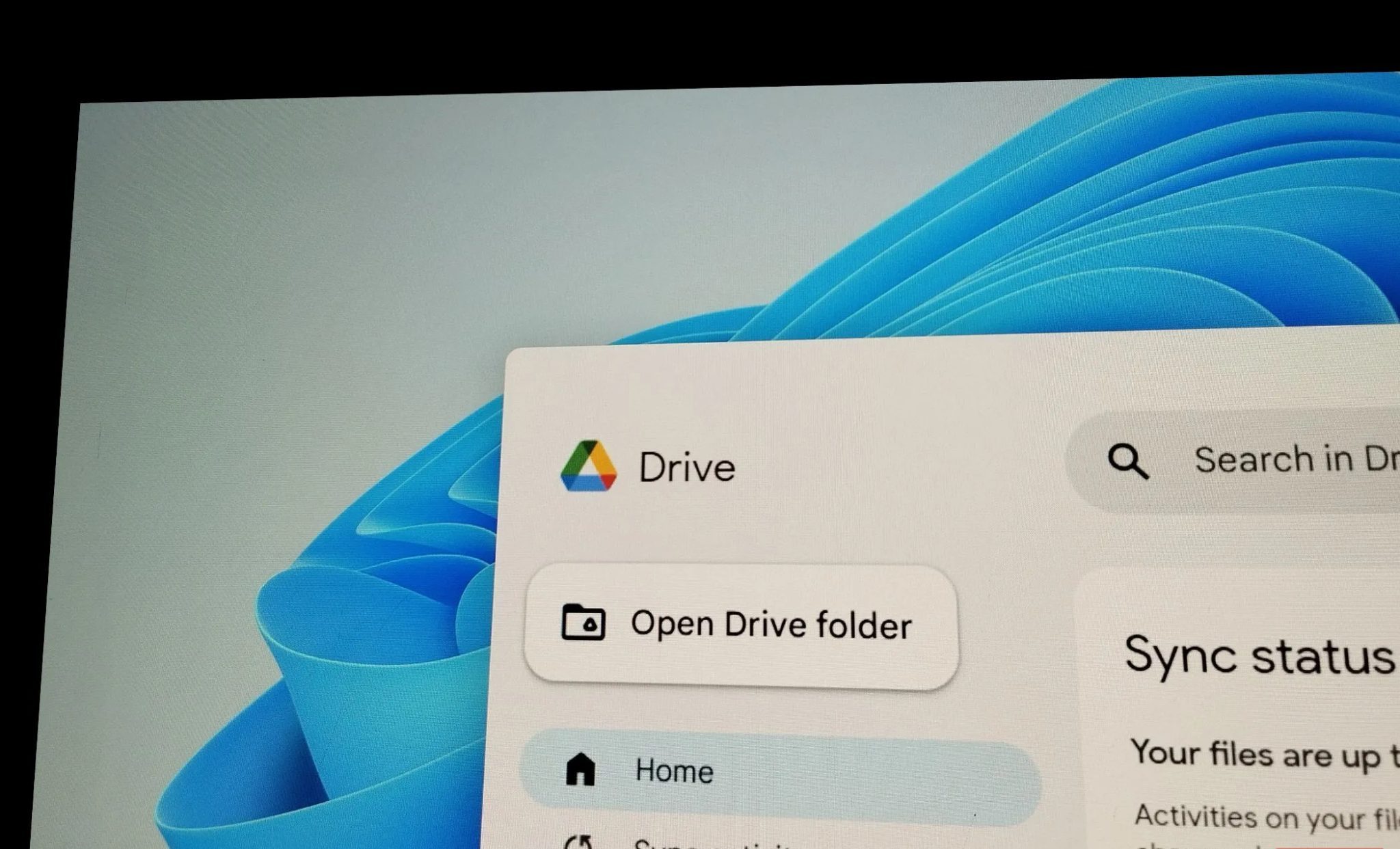 تطبيق Google Drive لسطح المكتب في Windows 11.