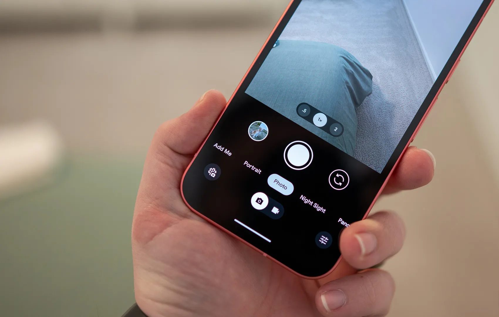 Camera controls on the Google Pixel 9a.
