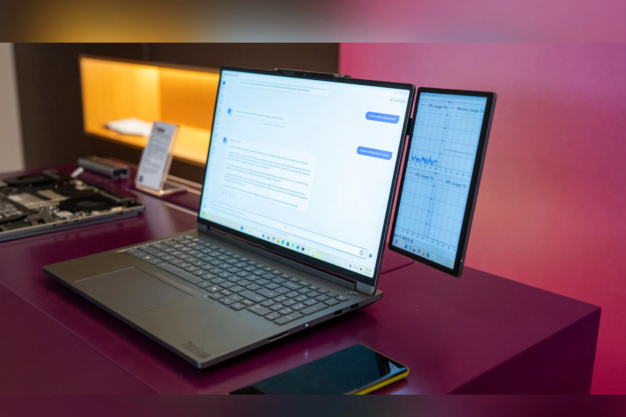 Lenovo Magic Bay 2nd Display connected to a laptop 