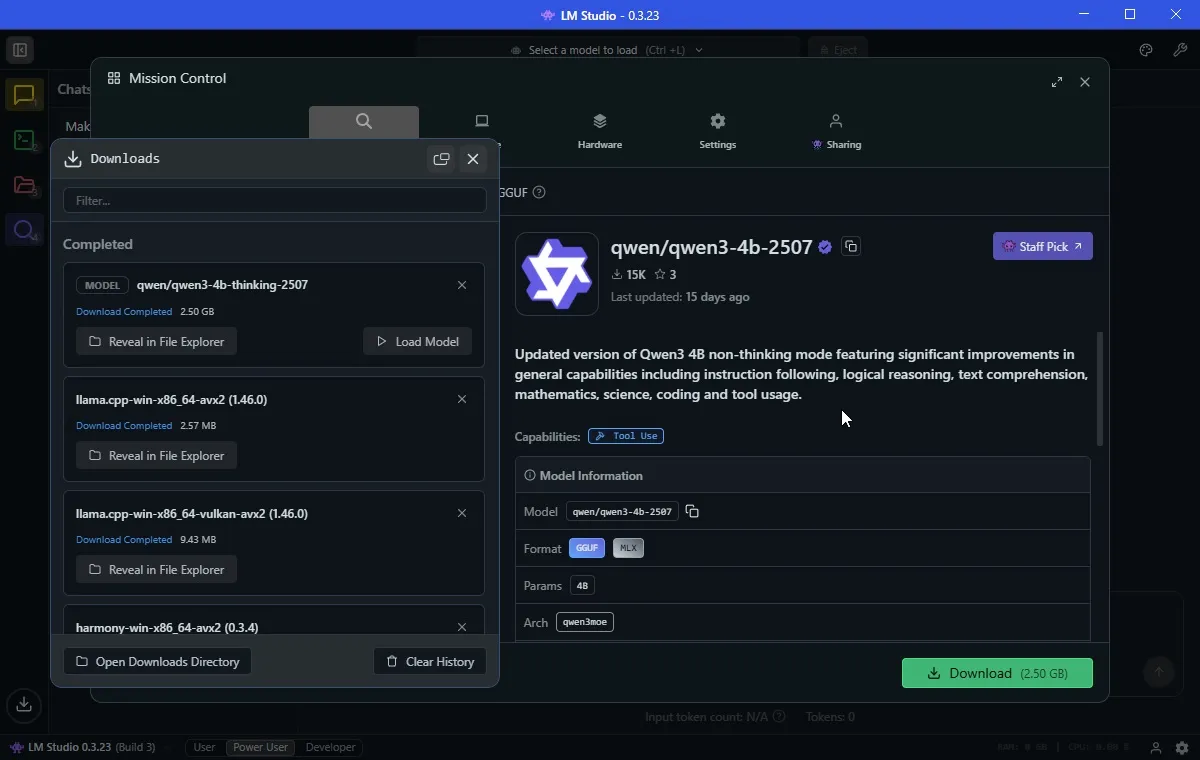 lm studio downloaded llms ready to use.