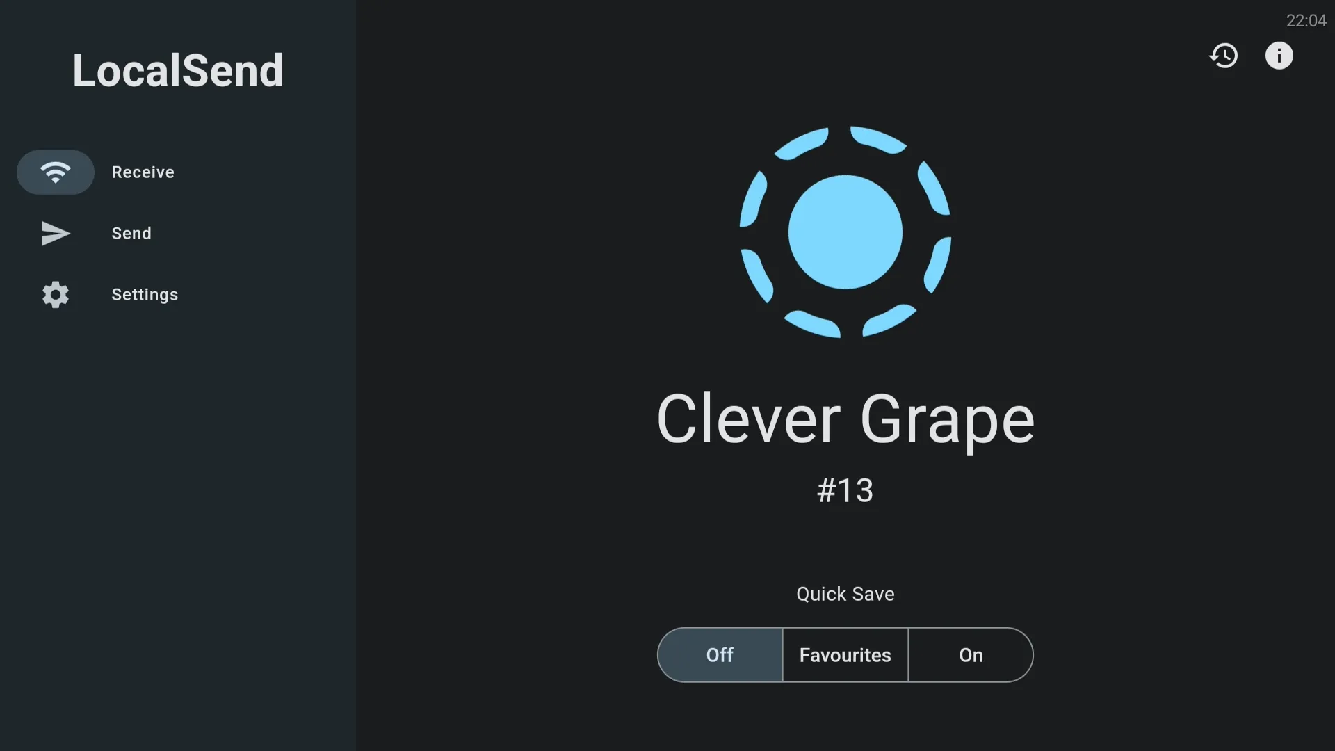 تطبيق LocalSend على التلفزيون.