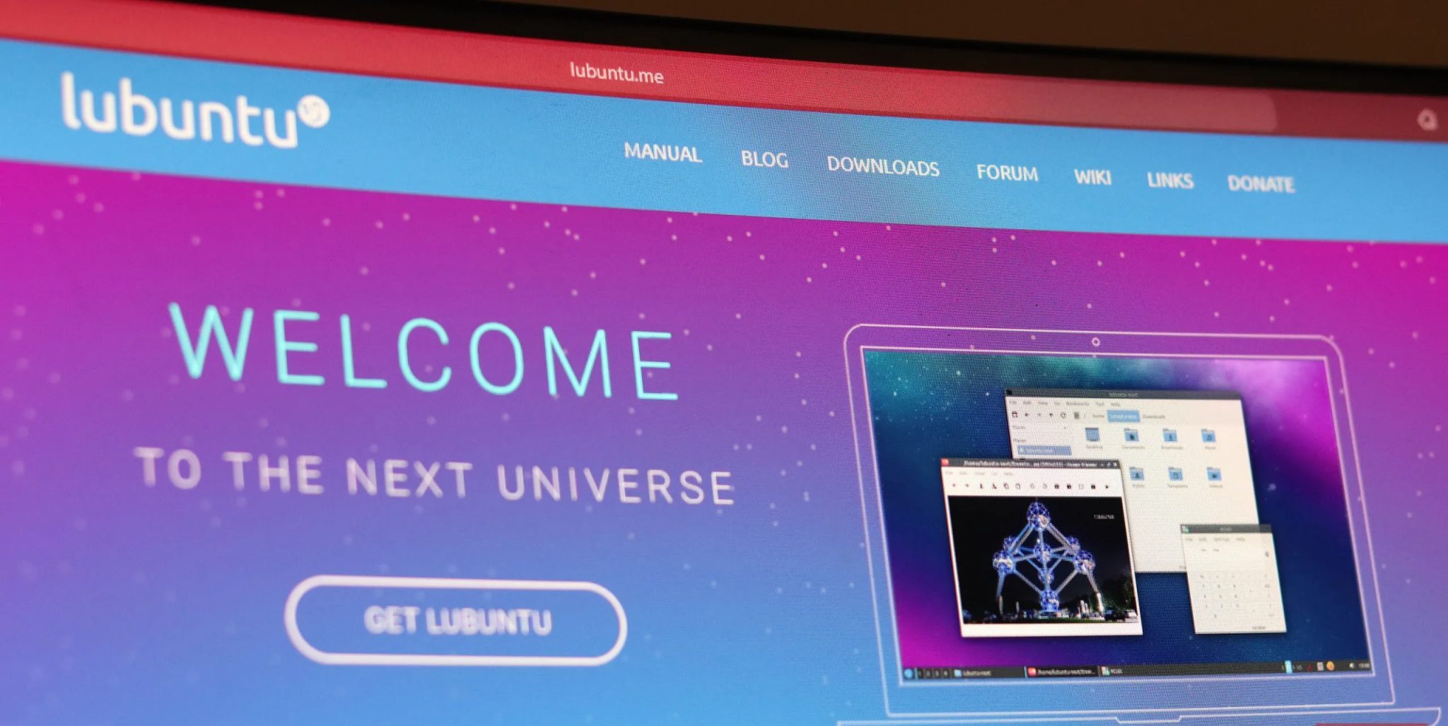 موقع Lubuntu مفتوح في متصفح Arc