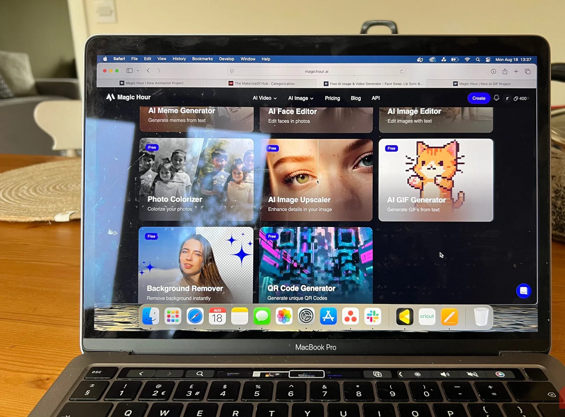 Magic Hour GIF Generator with AI tools on a MacBook Pro