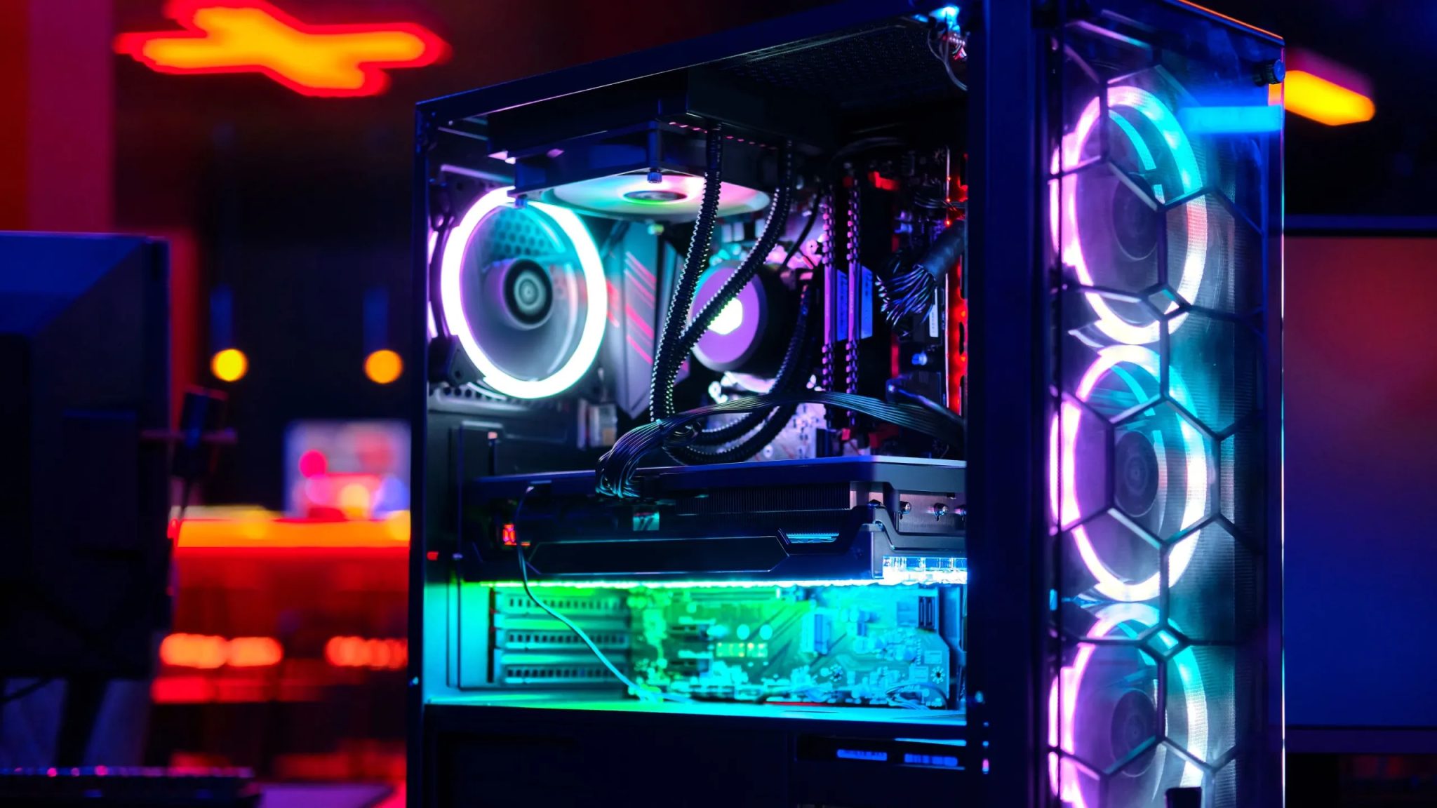 Modern Gaming PC With RGB Lights