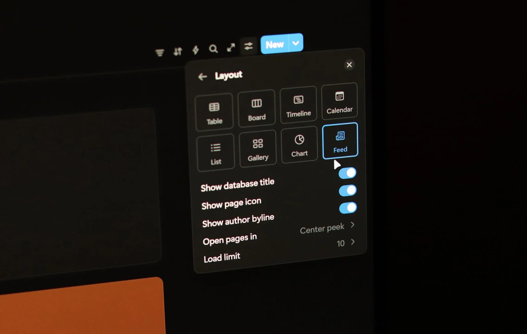 إعدادات عرض الخلاصة في Notion