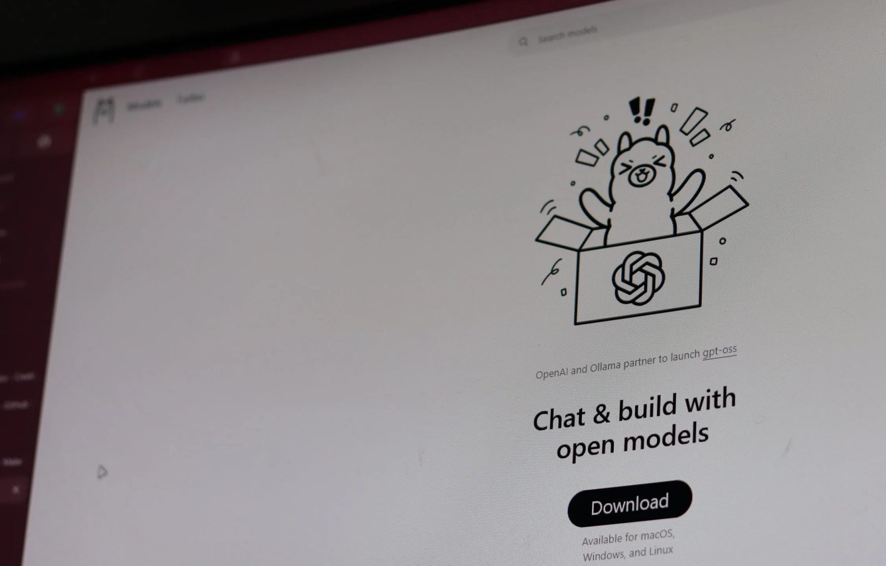 Ollama website open in Zen browser