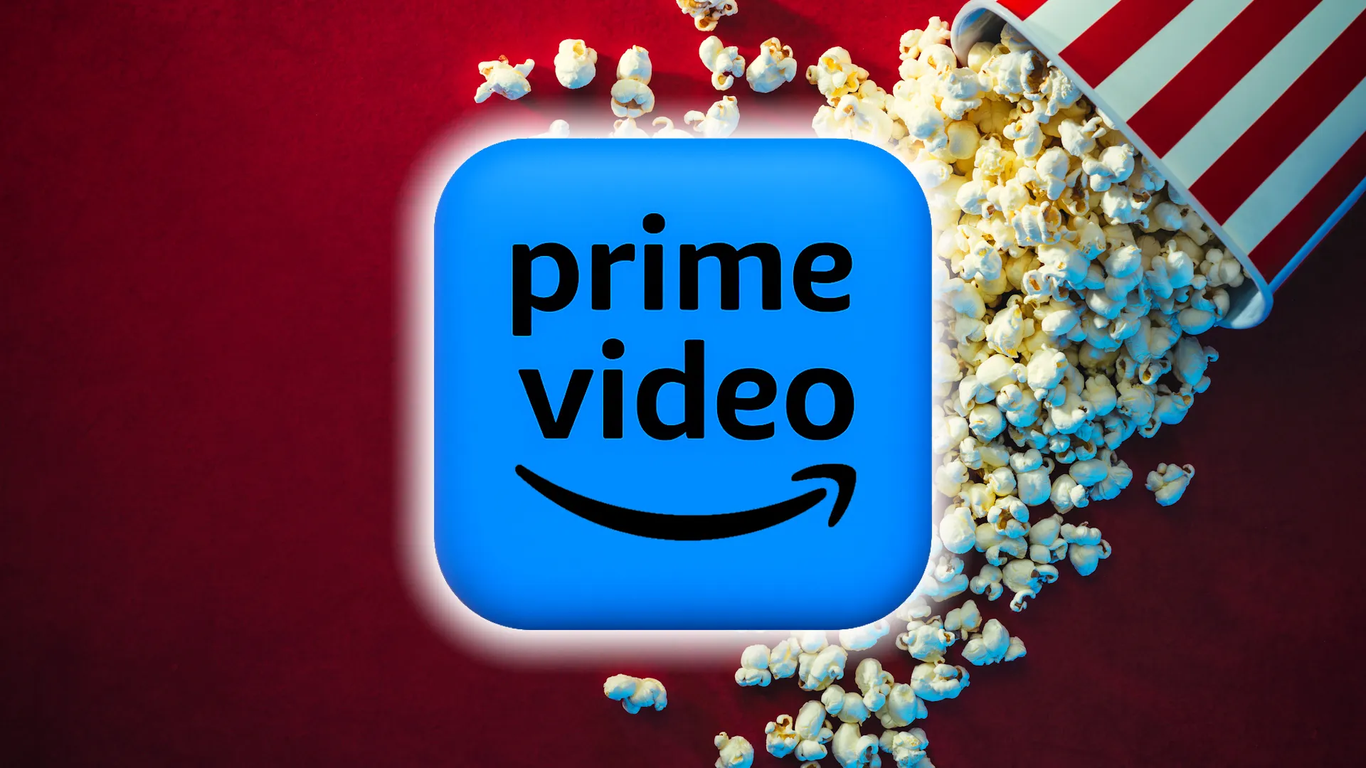 خلفية Prime Video مع الفشار.