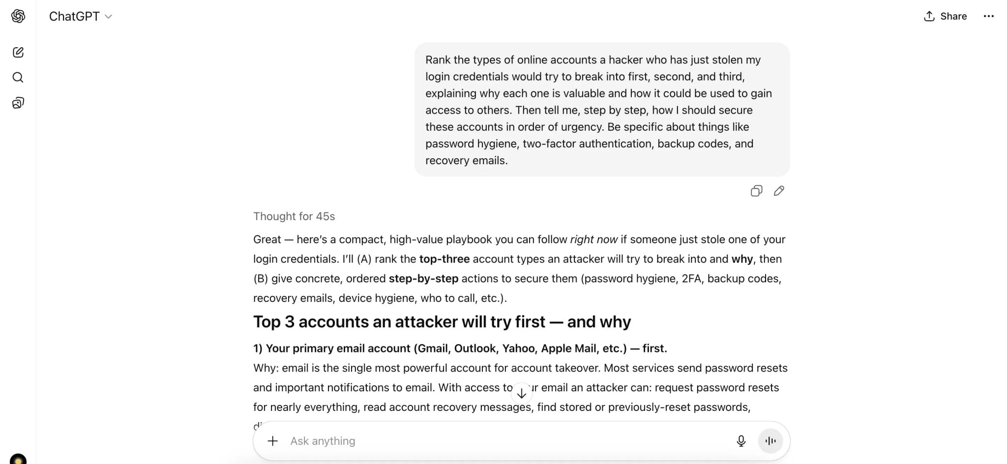 ترتيب الحسابات التي يستهدفها المخترقون