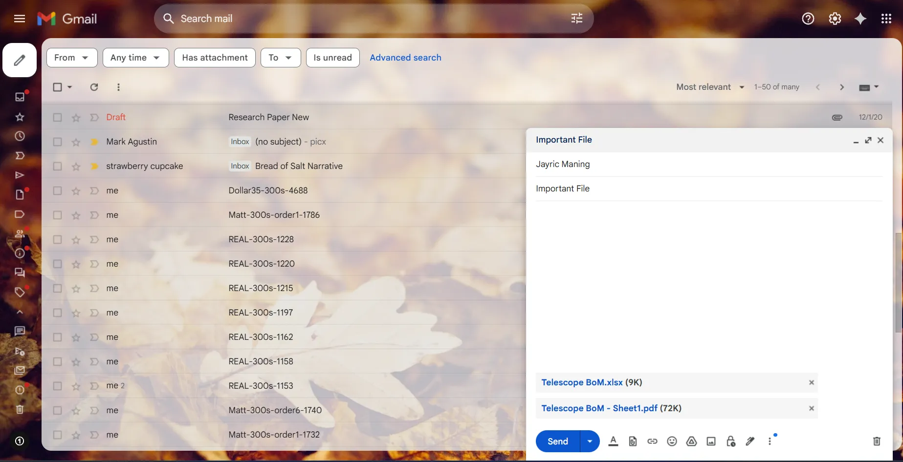 Email myself important files