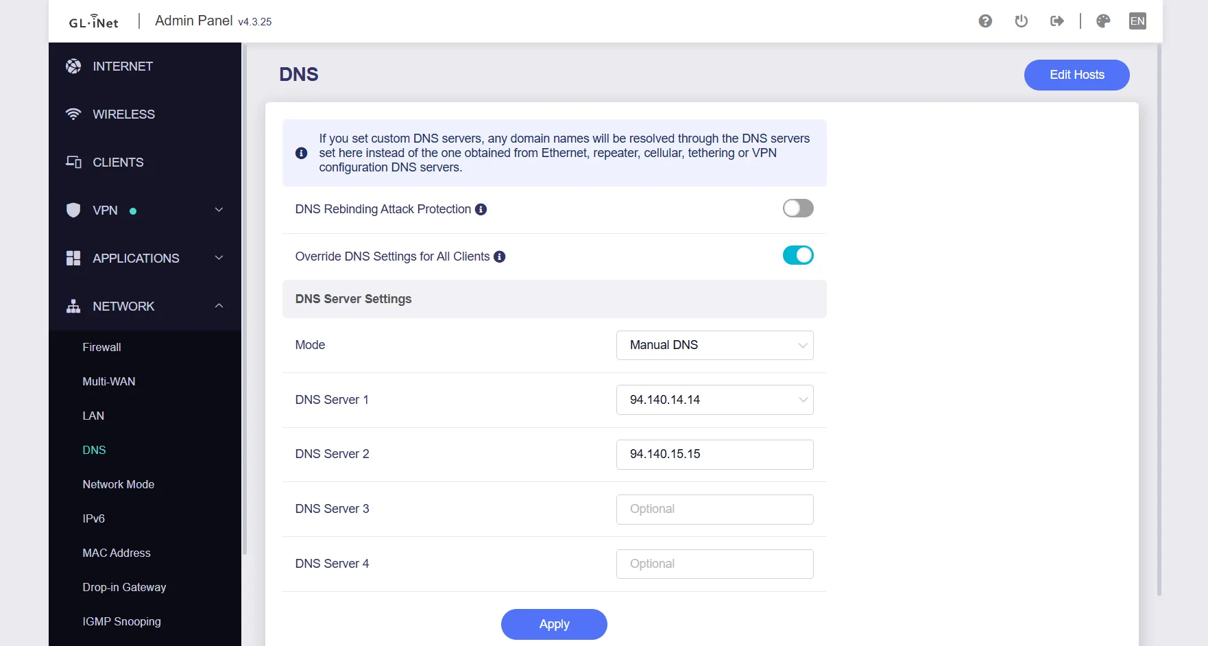 إعداد AdGuard DNS مع WireGuard VPN