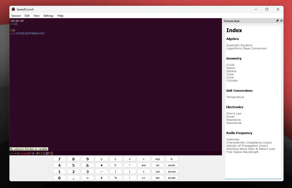 Speedcrunch running on Windows 11