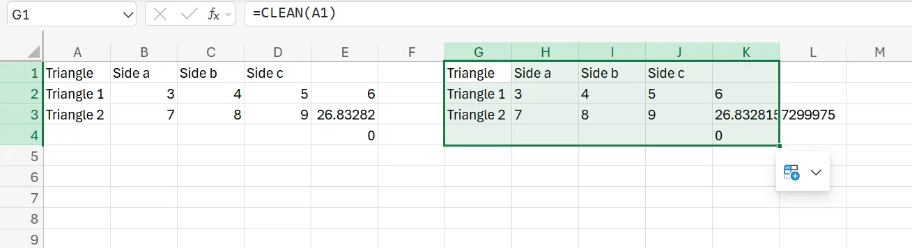 The CLEAN Function in Excel