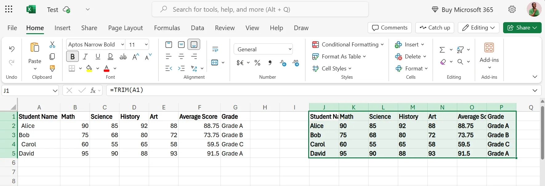 The TRIM Function in Excel