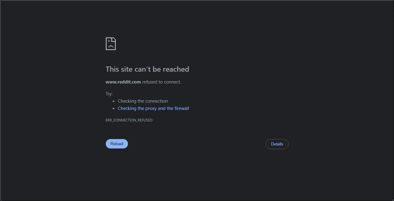 this site cant be reached error due to hosts file blocking on chrome