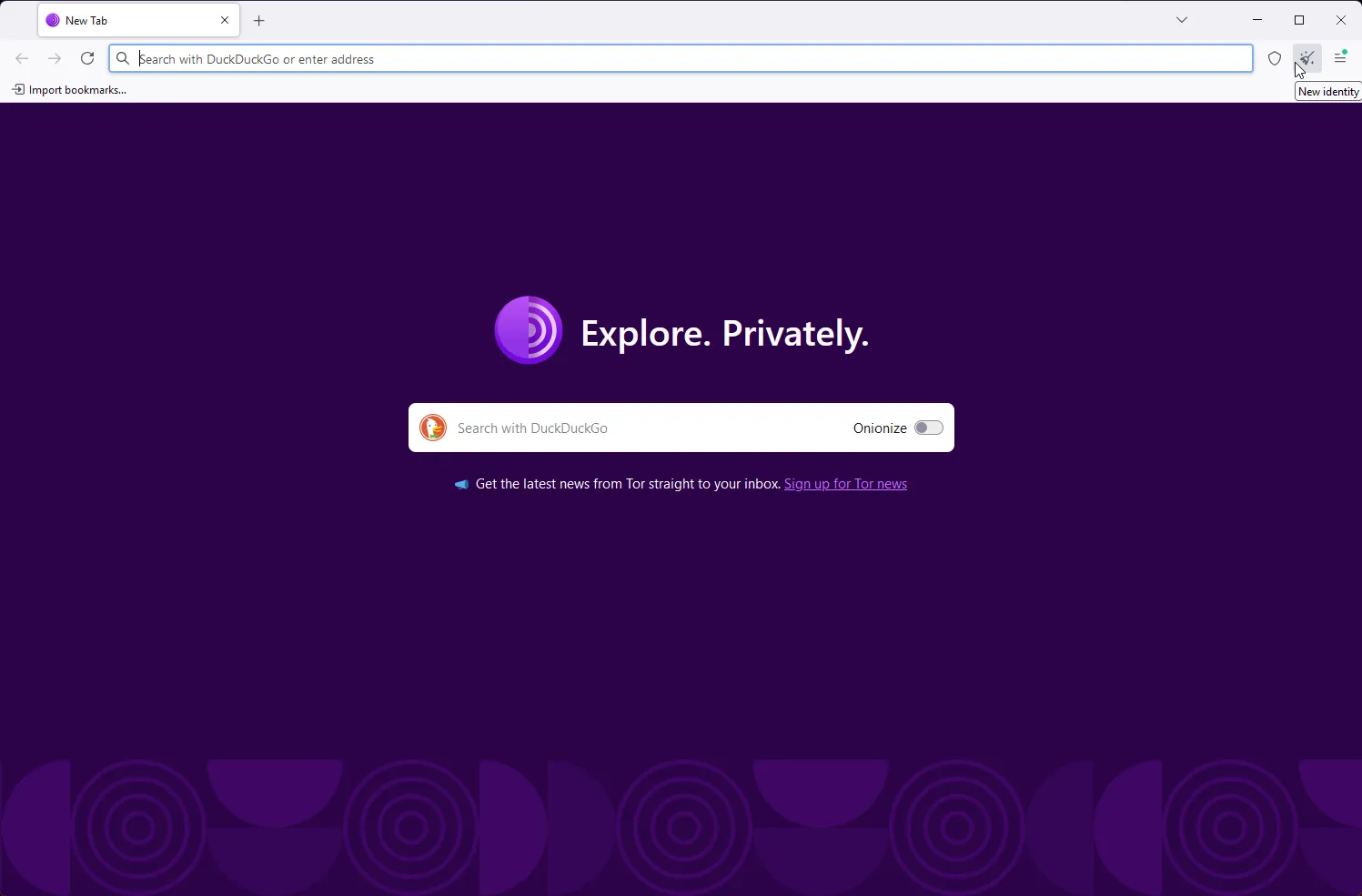 Tor Browser reset browser identty option