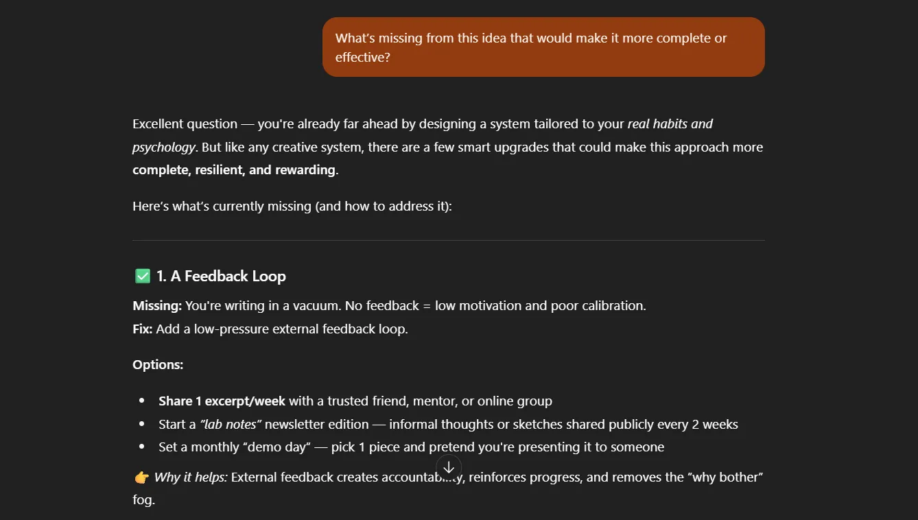 اكتشف العناصر المفقودة ChatGPT Prompt