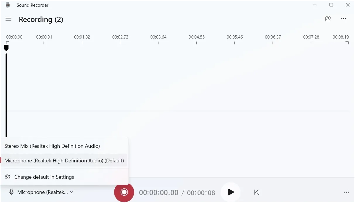استخدم تطبيق مسجل الصوت على نظام التشغيل Windows 11