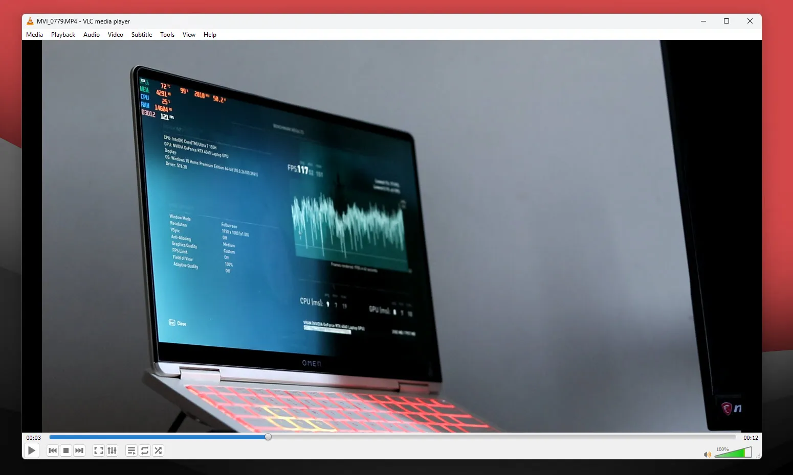VLC Media Player playing a video