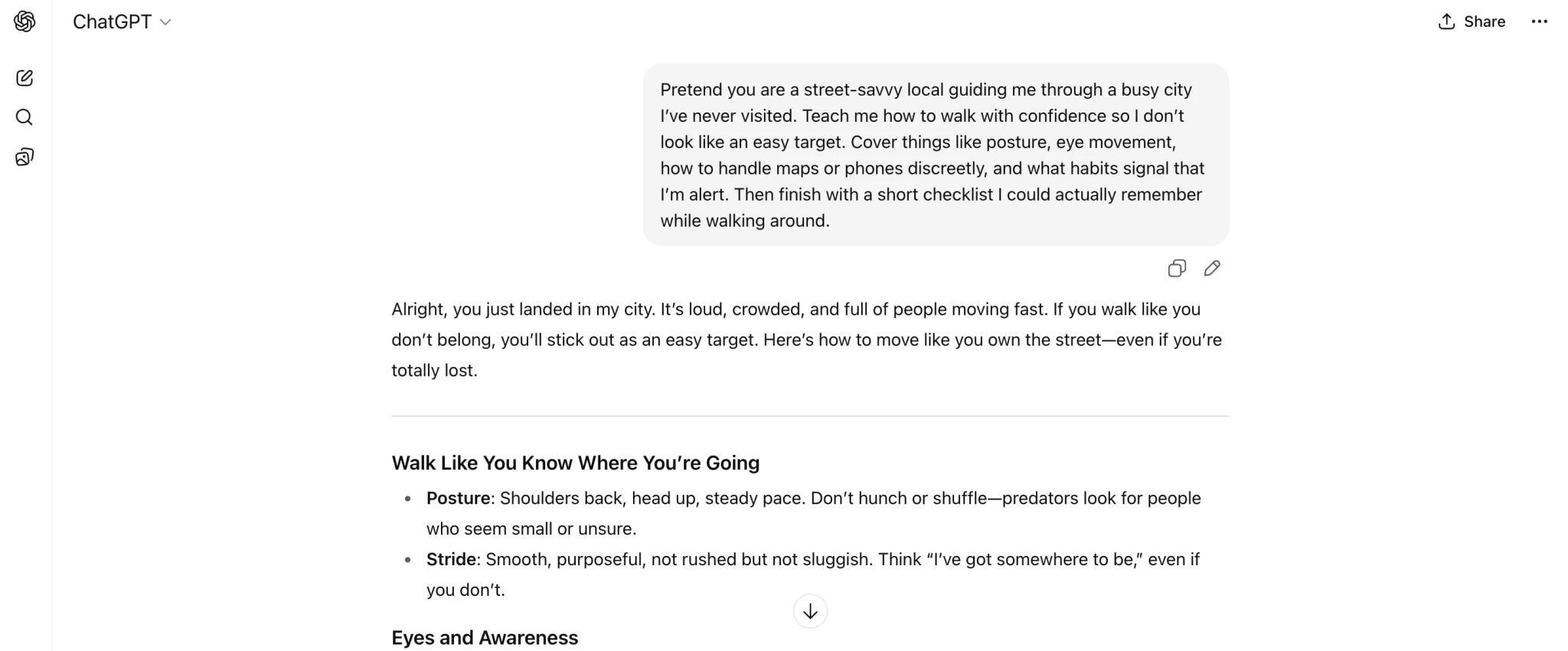 walking in unfamiliar cities prompt