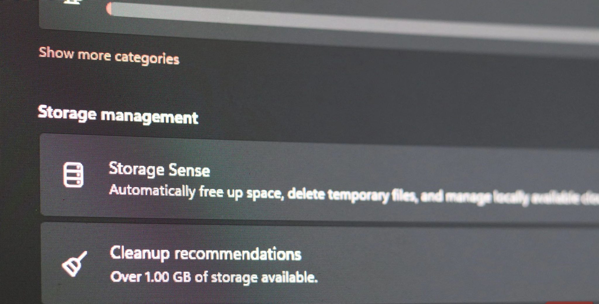 Windows Storage Sense Setting