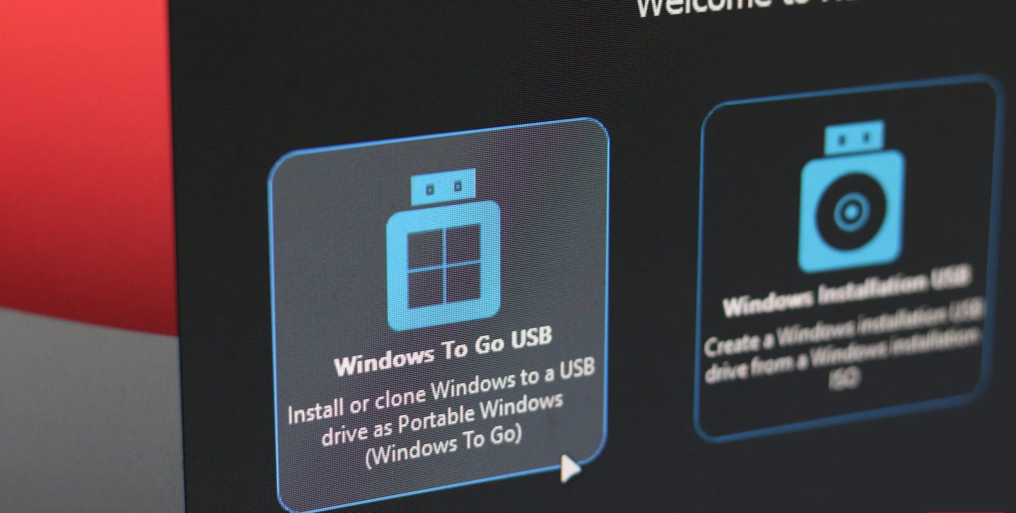 WinToUSB software options