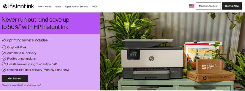 HP Instant Ink Website