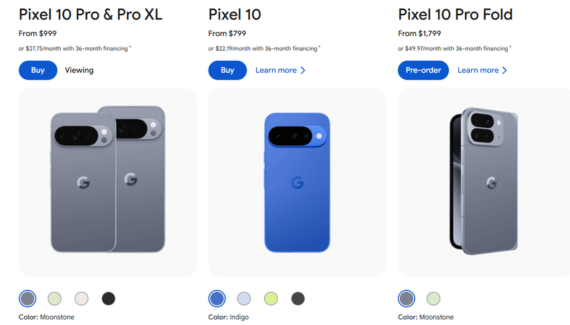 Pixel 10 Model Pricing