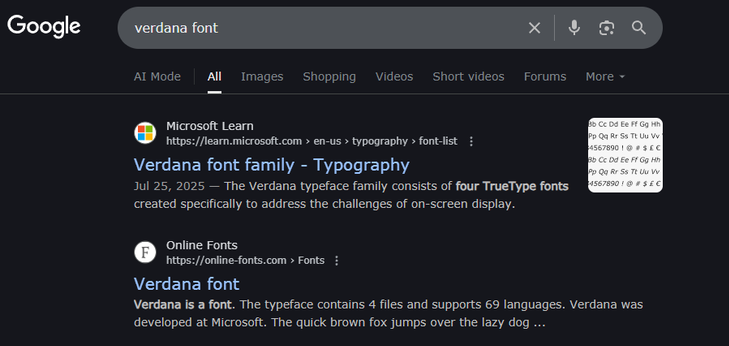 Font Preview Google Easter Egg