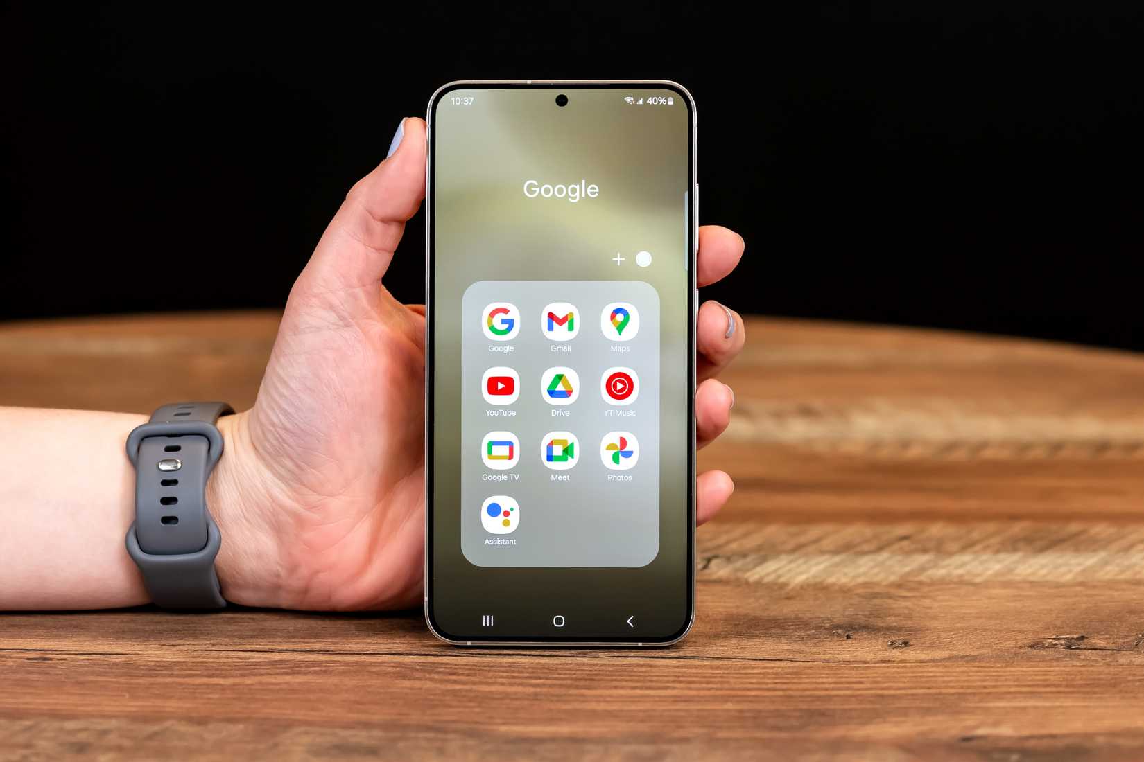 The Google Apps folder open on the Samsung Galaxy S24 Plus