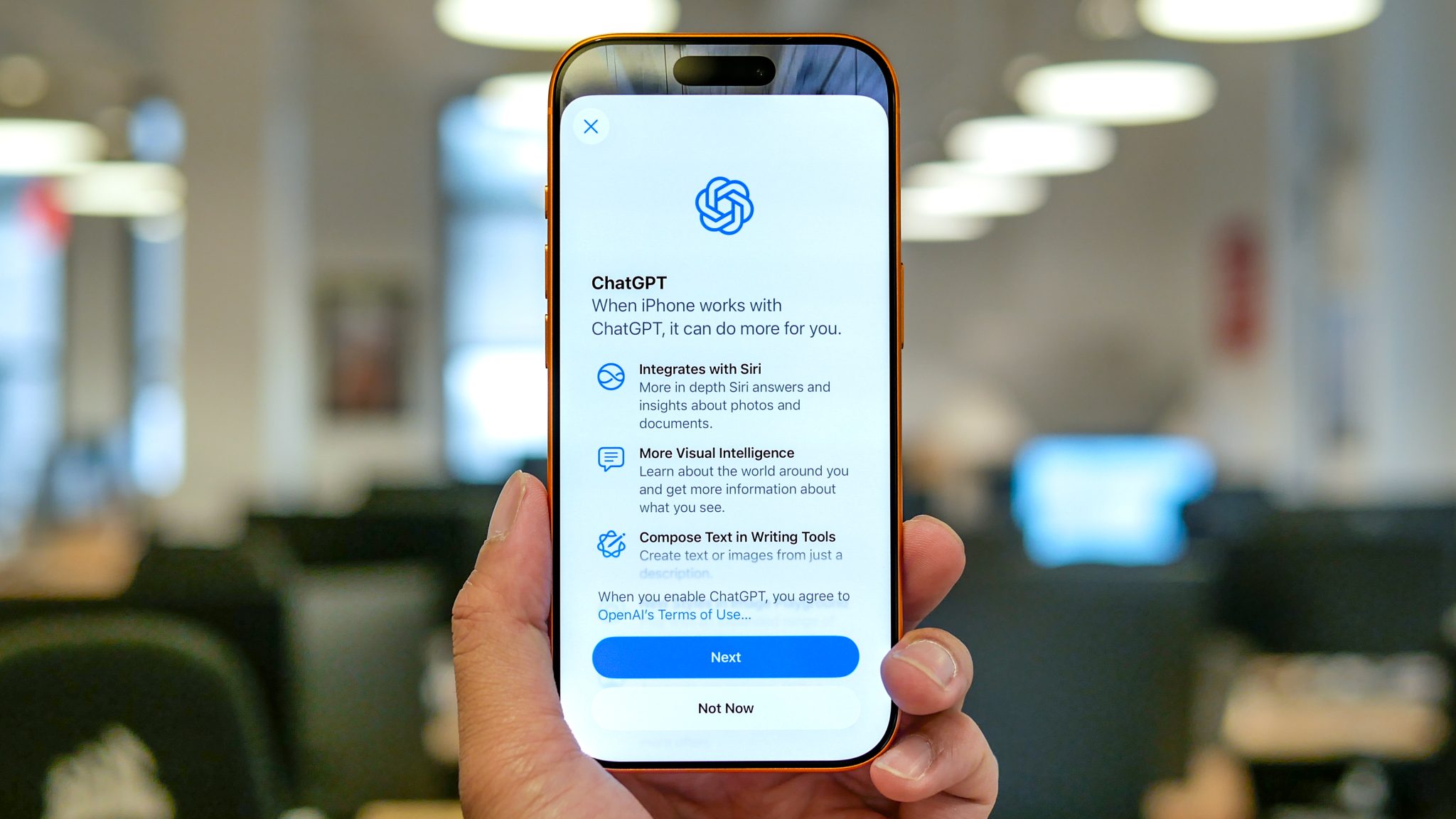 iPhone 17 Pro showing ChatGPT.