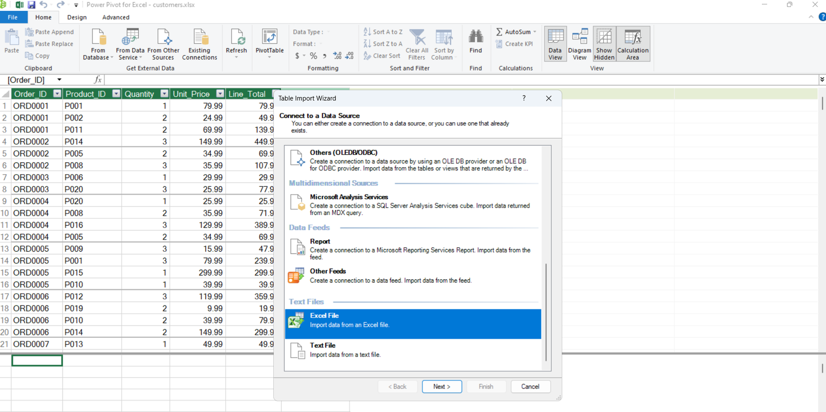 Add Excel files as data source