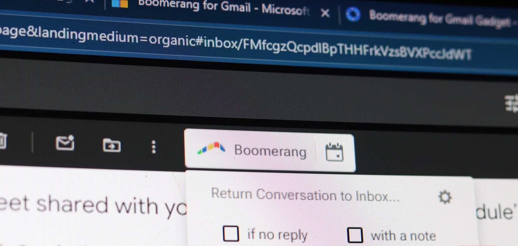 Boomerang extension running on Edge.