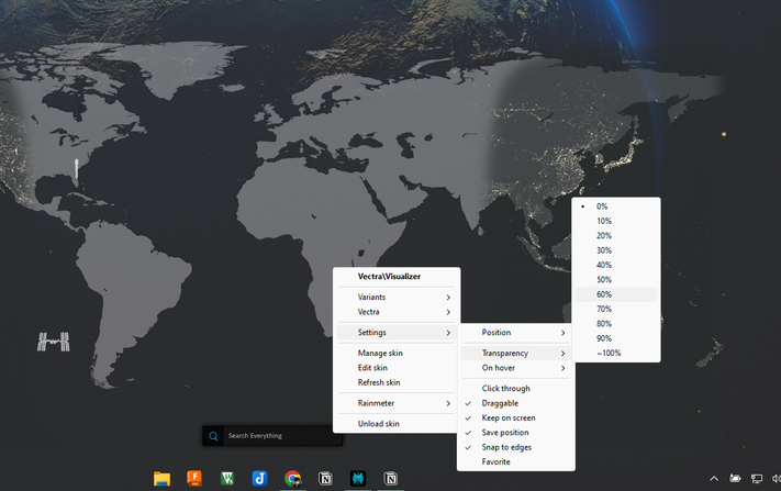ضبط شفافية شريط البحث في Rainmeter